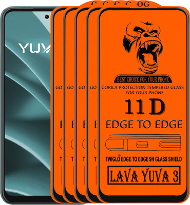 TWIGLO Edge To Edge Tempered Glass for LAVA YUVA 3(Pack of 5)
