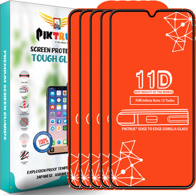 PikTrue Edge To Edge Tempered Glass for Infinix Note 12 Turbo(Pack of 5)