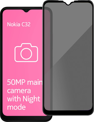 HUPSHY Edge To Edge Tempered Glass for Nokia C32(Pack of 1)
