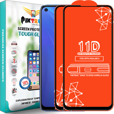 PikTrue Edge To Edge Tempered Glass for Realme 6(Pack of 2)