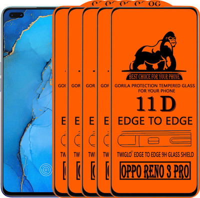 TWIGLO Edge To Edge Tempered Glass for OPPO RENO 3 PRO(Pack of 5)