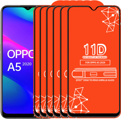 Qyist Edge To Edge Tempered Glass for Oppo A5 2020(Pack of 6)