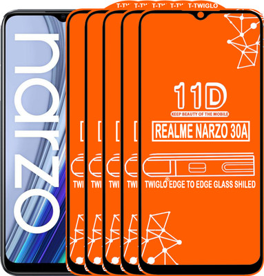 TWIGLO Edge To Edge Tempered Glass for REALME NARZO 30A(Pack of 5)