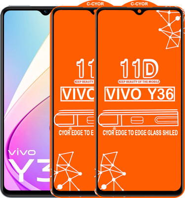 CYOR Edge To Edge Tempered Glass for VIVO Y36(Pack of 2)