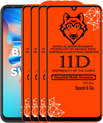 CRodible Edge To Edge Tempered Glass for Tecno Spark 6 Go(Pack of 4)
