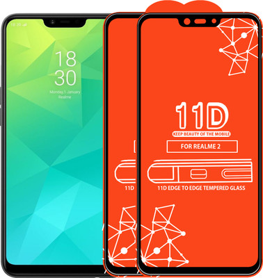 Roxel Edge To Edge Tempered Glass for Realme 2(Pack of 2)
