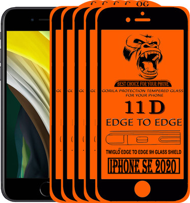 TWIGLO Edge To Edge Tempered Glass for IPHONE SE 2020(Pack of 5)