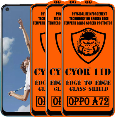CYOR Edge To Edge Tempered Glass for OPPO A72(Pack of 3)