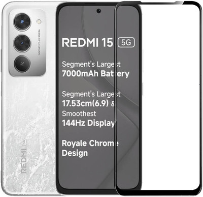 Flipkart SmartBuy Edge To Edge Tempered Glass for Redmi 15 5G(Pack of 1)