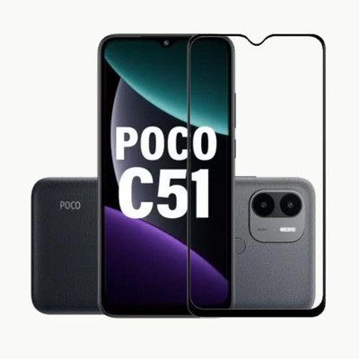 O2MG Edge To Edge Tempered Glass for POCO C51(Pack of 1)