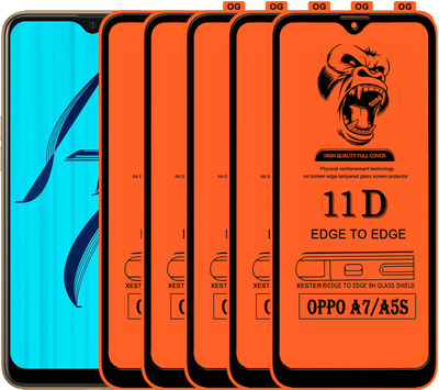 PFOAM Edge To Edge Tempered Glass for OPPO A7(Pack of 5)