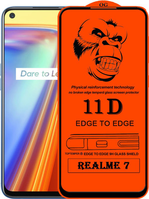 TOPTEMPER Edge To Edge Tempered Glass for REALME 7(Pack of 1)