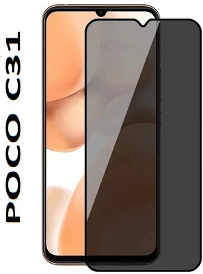 Maxboost Tempered Glass Guard for Poco C31 Full Coverage Anti-Spy/Anti-Peeping 9H Hardness Screen Protector Guard Combo Pack(Pack of 2)