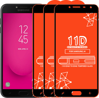 Roxel Edge To Edge Tempered Glass for Samsung Galaxy J4(Pack of 3)