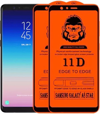 HIE POWER Edge To Edge Tempered Glass for Samsung Galaxy A8 Plus (2018)-11D (Pack of 2)(Pack of 2)
