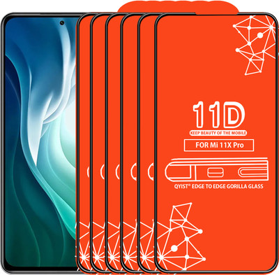 Qyist Edge To Edge Tempered Glass for Mi 11X Pro 5G(Pack of 6)