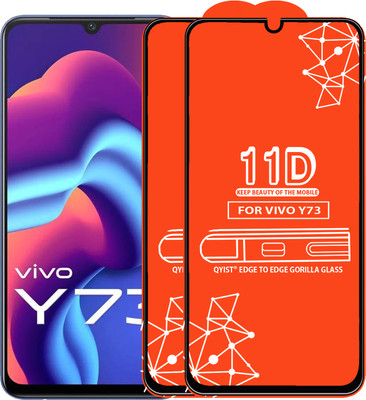 Qyist Edge To Edge Tempered Glass for Vivo Y73(Pack of 2)
