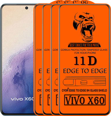 CYOR Edge To Edge Tempered Glass for VIVO X60(Pack of 4)