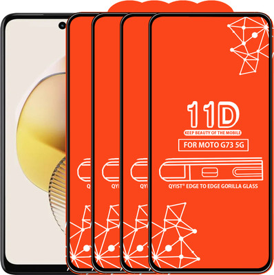 Qyist Edge To Edge Tempered Glass for Moto G73 5G(Pack of 4)