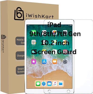 iWishKart Edge To Edge Tempered Glass for Apple iPad 9th Gen 10.2 inch, Apple iPad 8th Gen 10.2 inch, Apple iPad 7th Gen 10.2 inch, Premium Military grade Edge to Edge Premium gorilla temper / tg black glass screenguard with Self Installation Guide - Wet & Dry wipes, Dust Absorber [With Warranty] ta