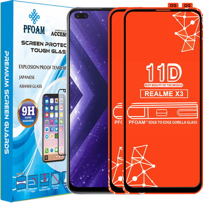 PFOAM Edge To Edge Tempered Glass for REALME X3(Pack of 2)