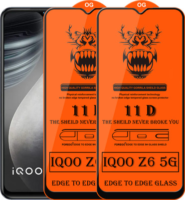 Forego Edge To Edge Tempered Glass for IQOO Z6 5G(Pack of 2)