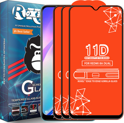 Roxel Edge To Edge Tempered Glass for Redmi 8A Dual(Pack of 3)