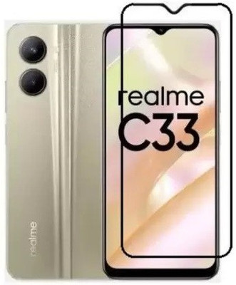 DSCASE Edge To Edge Tempered Glass for Realme C33, realme C33, Realme C33 4G(Pack of 1)