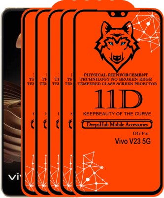 DeepzHub Edge To Edge Tempered Glass for Vivo V23 5G(Pack of 5)