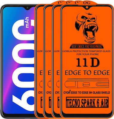 CYOR Edge To Edge Tempered Glass for TECNO SPARK 6 AIR(Pack of 4)