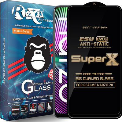Roxel Edge To Edge Tempered Glass for REALME NARZO 20(Pack of 1)
