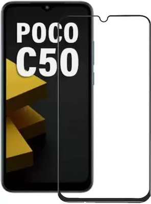 VISHZONE Edge To Edge Tempered Glass for POCO C50(Pack of 1)