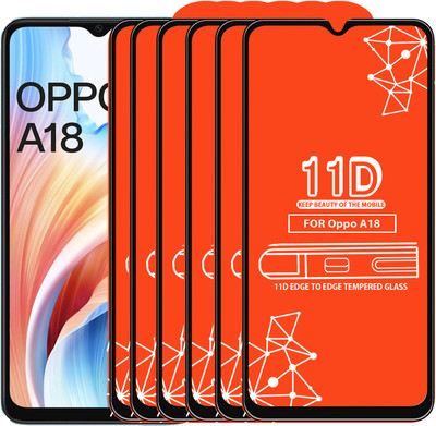 Qyist Edge To Edge Tempered Glass for Oppo A18(Pack of 6)