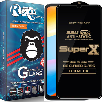 Roxel Edge To Edge Tempered Glass for MI 10C(Pack of 1)