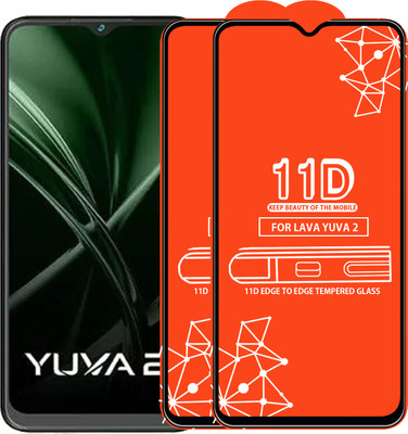 Roxel Edge To Edge Tempered Glass for Lava Yuva 2(Pack of 2)
