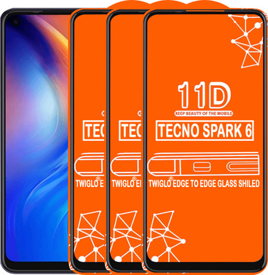 TWIGLO Edge To Edge Tempered Glass for TECNO SPARK 6(Pack of 3)