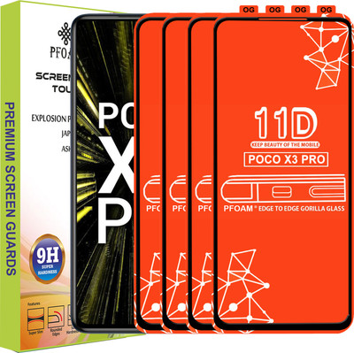 PFOAM Edge To Edge Tempered Glass for REDMI POCO X3 PRO(Pack of 4)