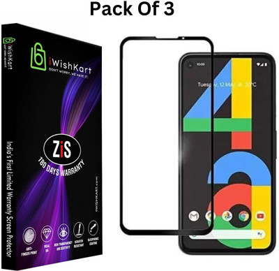 iWishKart Edge To Edge Tempered Glass for Google Pixel 4A, pixel4a, 4 a gorilla glass(Pack of 3)