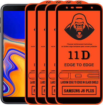 Laxdom Edge To Edge Tempered Glass for SAMSUNG GALAXY J6 PLUS(Pack of 4)