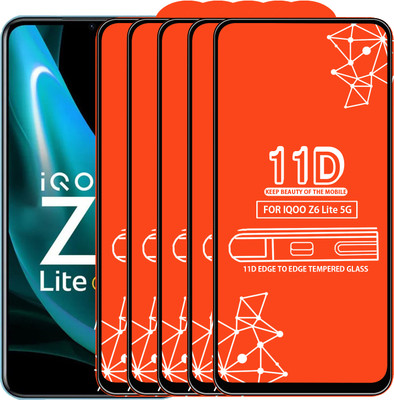 Roxel Edge To Edge Tempered Glass for Iqoo Z6 Lite 5G(Pack of 5)