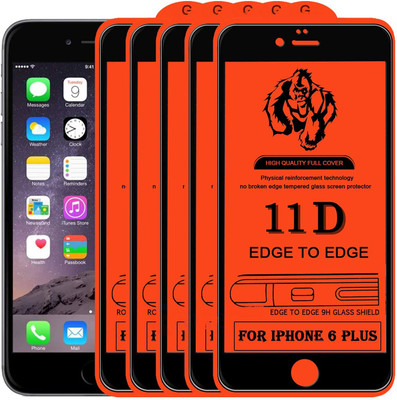 1DOLLAR Edge To Edge Tempered Glass for IPhone 6 Plus(Packof 5)(Pack of 5)
