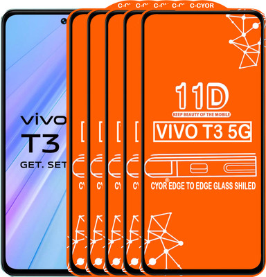 CYOR Edge To Edge Tempered Glass for VIVO T3 5G(Pack of 5)