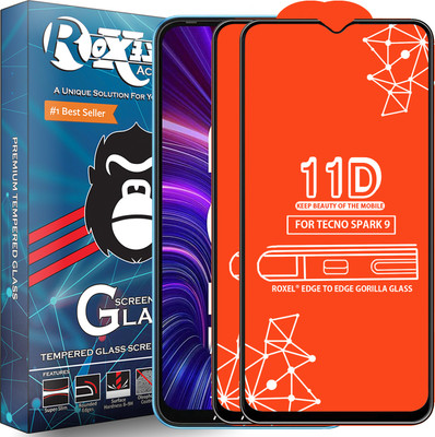 Roxel Edge To Edge Tempered Glass for Tecno Spark 9(Pack of 2)