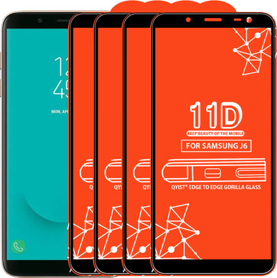 Qyist Edge To Edge Tempered Glass for Samsung Galaxy J6(Pack of 4)