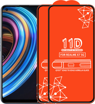 Qyist Edge To Edge Tempered Glass for Realme X7 5G(Pack of 2)