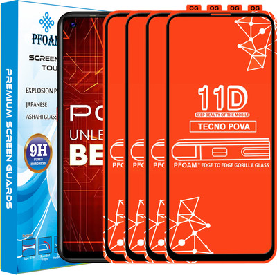 PFOAM Edge To Edge Tempered Glass for TECNO POVA(Pack of 4)
