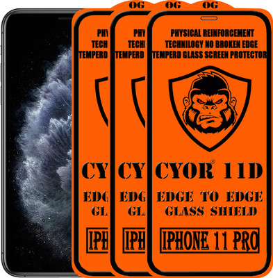 CYOR Edge To Edge Tempered Glass for IPHONE 11 PRO(Pack of 3)