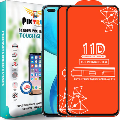 PikTrue Edge To Edge Tempered Glass for Infinix Note 8(Pack of 2)