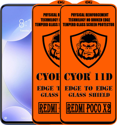 CYOR Edge To Edge Tempered Glass for REDMI POCO X2(Pack of 2)