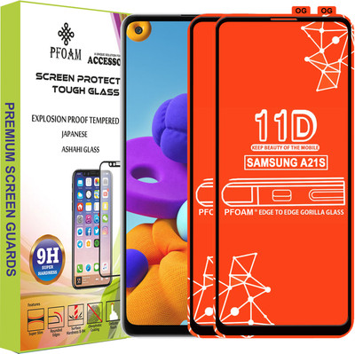 PFOAM Edge To Edge Tempered Glass for SAMSUNG GALAXY A21S(Pack of 2)